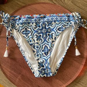 La Blanca Striped Blue and White Bikini Bottom